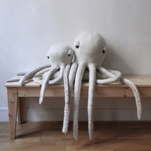 Big Albino Octopus Handmade Stuffed Animal image 3