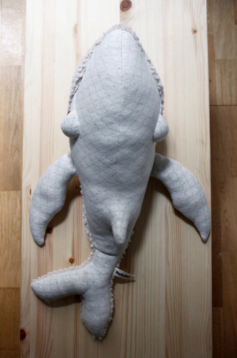 Small Albino Whale Handmade Stuffed Animal image 4