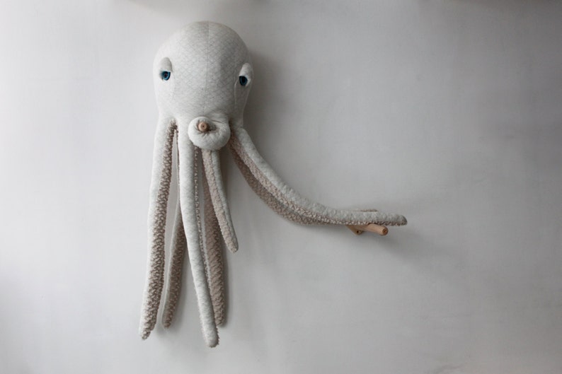 Big Albino Octopus Handmade Plush toy image 2