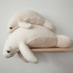 Small Albino Manatee Handmade Stuffed animal image 4