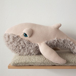 Handmade Whale Stuffed Animal Cute Plush Toy for Kids Soft Pink Nursery Decor Ocean-Themed Baby Gift Unique Gift for Girls and Boys image 2