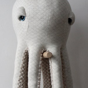 Big Albino Octopus Handmade Stuffed Animal image 2