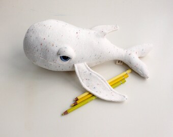 Mini Albino Whale - Handmade Plush toy