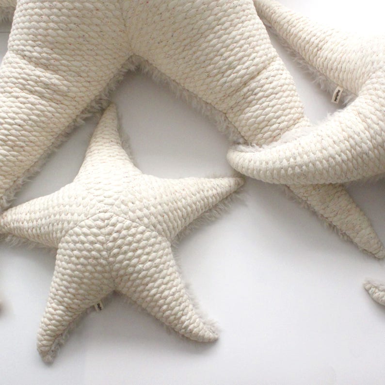 Small Albino Sea Star Handmade Stuffed Animal / pillow image 5