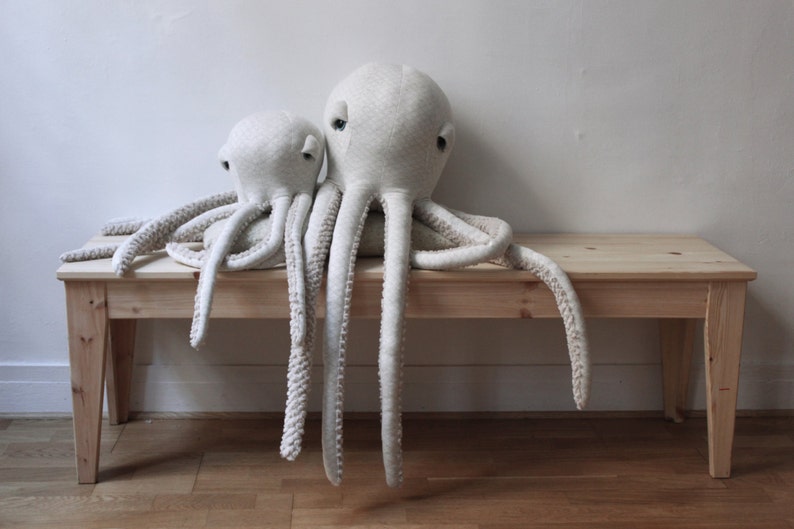 Big Albino Octopus Handmade Plush toy image 5