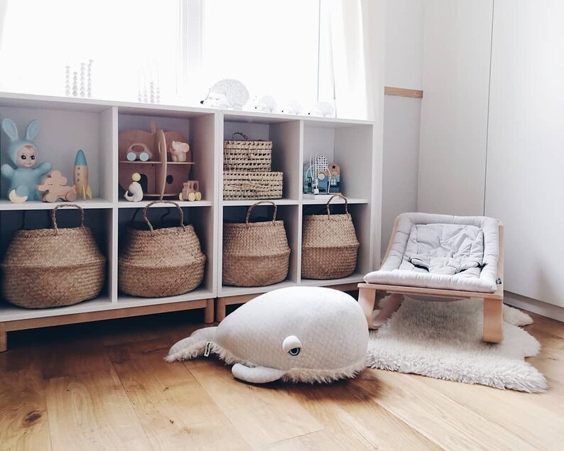 Handmade Big Whale Stuffed Animal Ocean-Themed Plush Toy Nautical Nursery Decor Soft Whale Toy for Kids Unique Whale Gift image 5