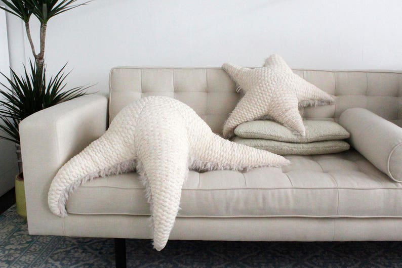 Big Albino Sea Star Handmade Stuffed Animal / pillow image 9