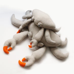 Large Crab Stuffed Animal Ocean Plushie Cute Sea Creature Soft Toy Nautical Decor Coastal Nursery Gift Handmade Ocean Critter Toy image 4