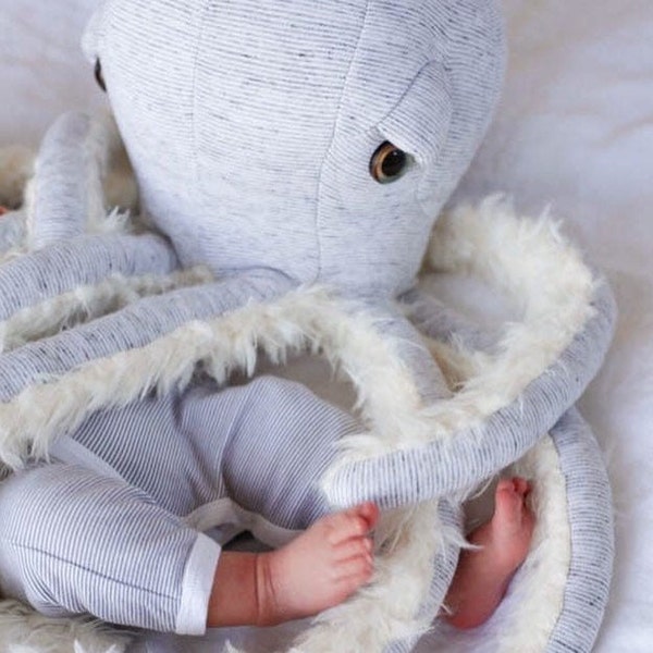 Small GrandPa Octopus - Handmade Plush toy