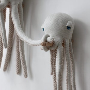 Small Albino Octopus Handmade Plush toy image 4