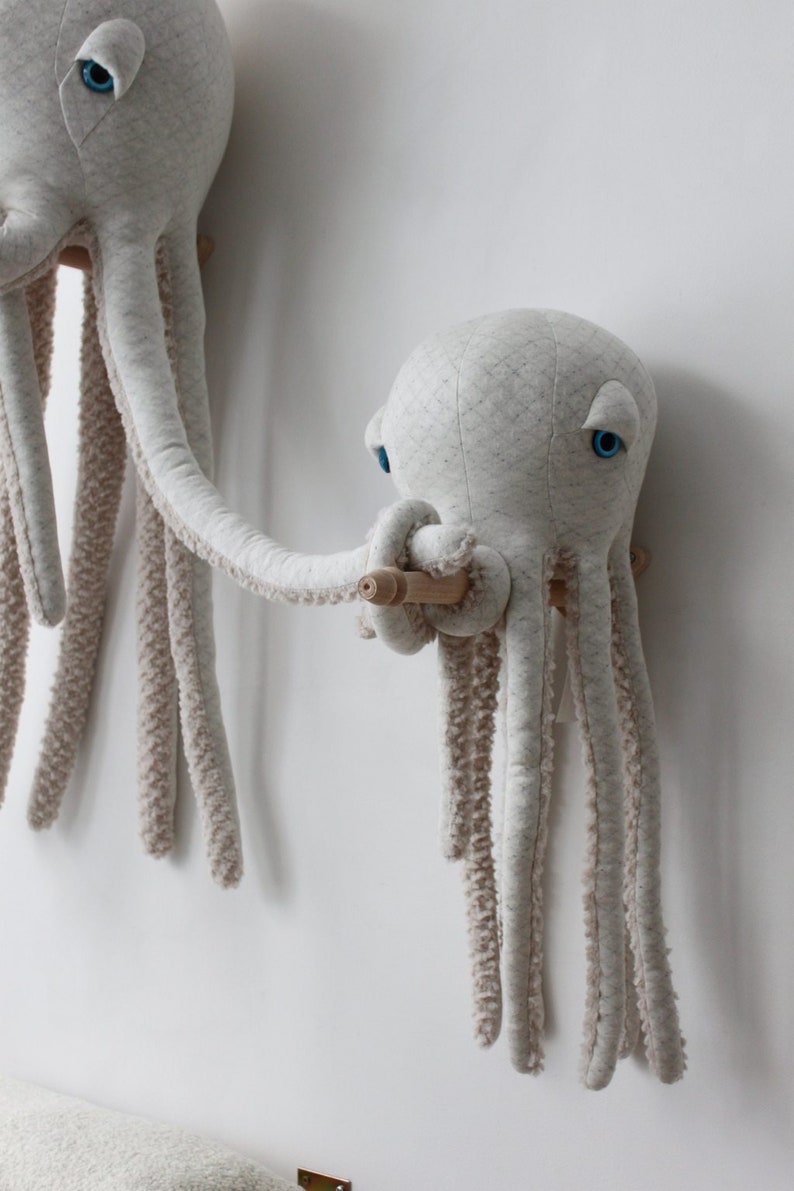 Small Albino Octopus Handmade Plush toy image 4