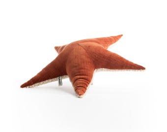 Small Red Velvet Starfish - Handmade plush toy