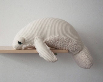 Small Albino Manatee - Handmade Stuffed animal