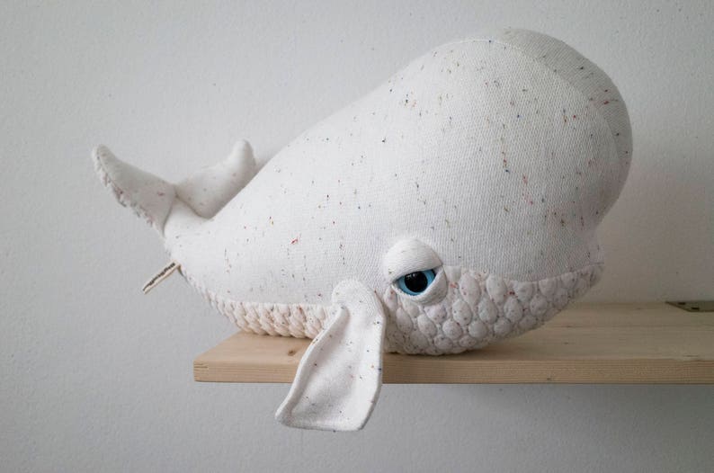 Small Albino Beluga Handmade Plush toy image 6