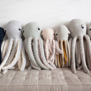 Big Albino Octopus Handmade Stuffed Animal image 10