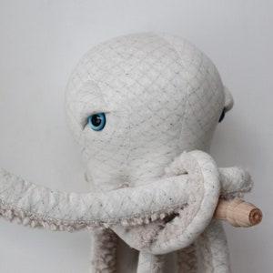 Small Albino Octopus Handmade Plush toy image 3