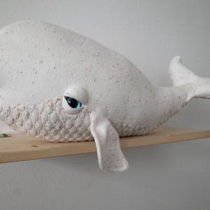 Small Albino Beluga Handmade Plush toy image 3