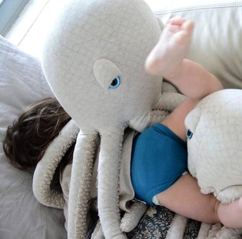 Big Albino Octopus Handmade Plush toy image 10