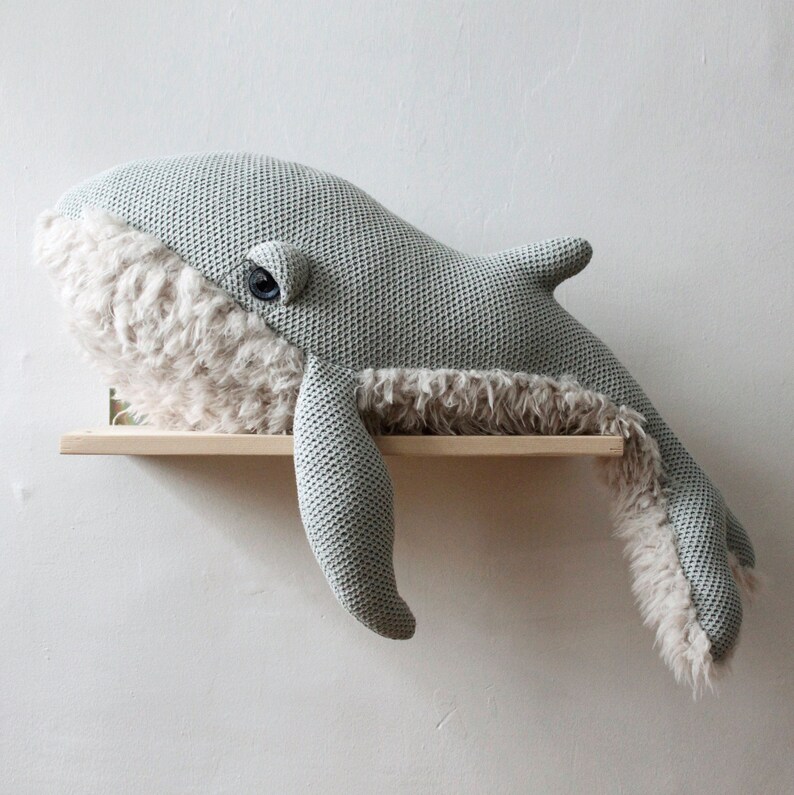 Large Whale Plush Toy Big Stuffed Animal for Kids Ocean Nursery Decor Huggable Cuddly Whale Soft Toy Nautical Theme Baby Shower Gift image 4