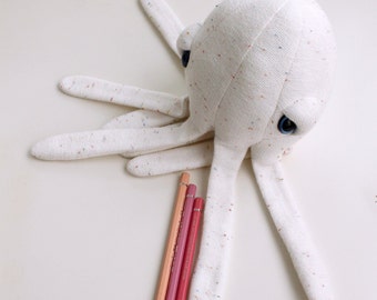 Mini Albino Octopus - Handmade Plush toy