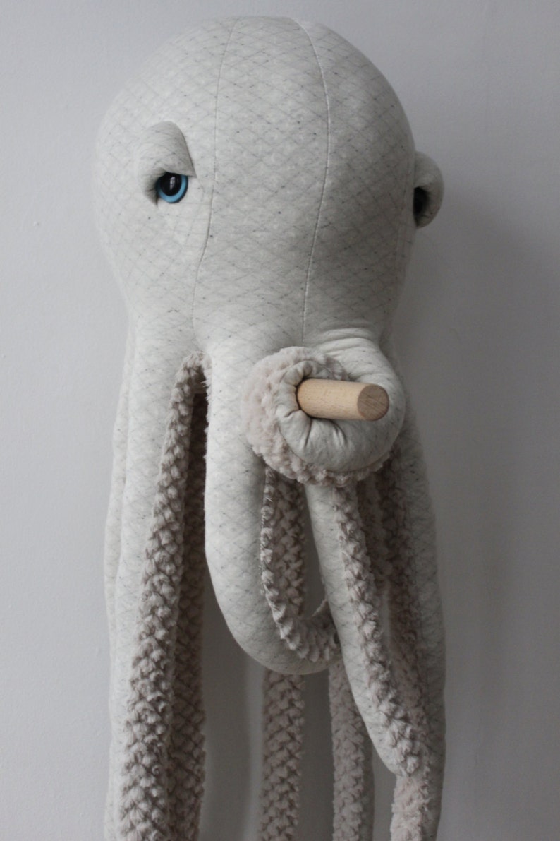 Big Albino Octopus Handmade Plush toy image 3