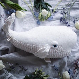 Big Albino Beluga - Handmade Plush toy