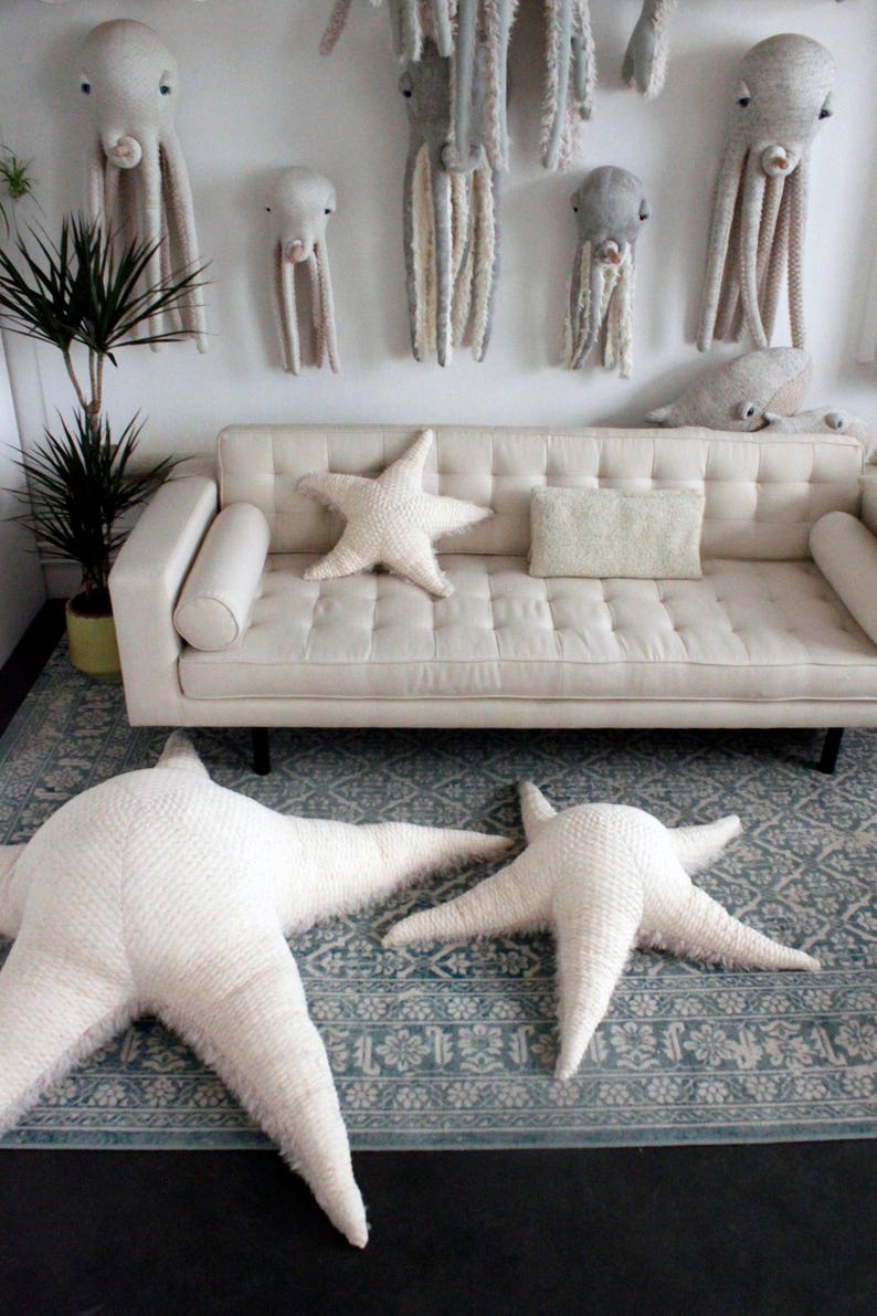 Big Albino Sea Star Handmade Stuffed Animal / pillow image 5