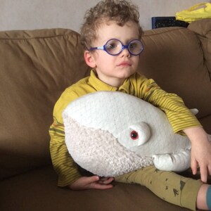 Small Albino Whale Handmade Stuffed Animal image 8