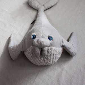 Small Original Walrus Stuffed Animal Handmade Plush toy image 4