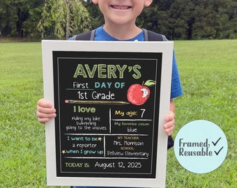 Personalized Back to School Sign, First Day Of School Sign, Reusable First Day Of School Sign,  Last Day Of School, Last Day of School