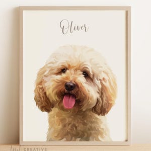 Custom Pet Portrait From Photo | Personalized Dog & Cat Portrait | Modern Pet Illustration | Framed Pet Gift