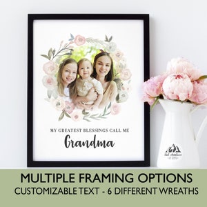 Mothers Day Gift Personalized, Grandma Watercolor Portrait from Photo, Custom Mothers Day Portrait, Portrait of grandkids, Grandma Portrait