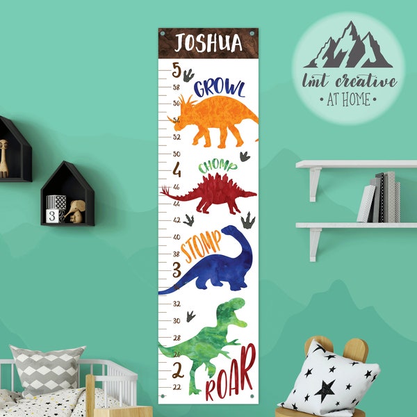 Dinosaur Growth Chart. Personalized Growth Chart. Personalized Growth Chart Boy. Growth Chart Ruler. Nursery Decor. Boys Room Decor.