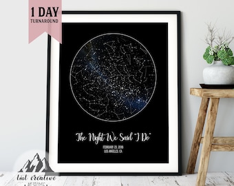 Star Map Digital Download, Signs Custom Night Sky Map, Star Map Personalized Gift, Gift for Her, Personalized Star Map, Valentines Day Gift