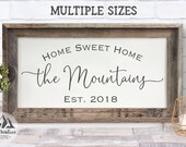 Home Sweet Home Sign, Personalized Wood Sign, Farmhouse Sign, Housewarming Gift, Wedding Gift, 5th Anniversary Gift, Established Sign Family