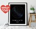Valentines Day Gift. Star Map Print or Framed. Personalized Valentines Day Gift for Him for Her, Personalized Star Map. Framed Wall Art 