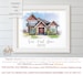 Custom House Portrait, Personalized Gift, Christmas Gift, Home Gift, Watercolor House Portrait from Photo, Digitally Mastered Print 
