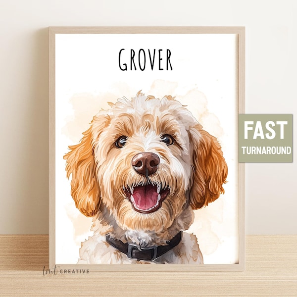 Custom Pet Portrait From Photo Custom Watercolor Custom Dog Portrait Pet Memorial Gift Custom Cat Portrait Custom Cat Painting Pet Loss