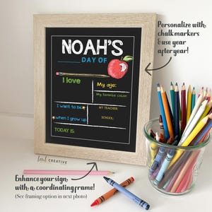 Personalized Back to School Sign, First Day Of School Sign, Reversible First Day Of School Sign, Last Day Of School, Reusable, Last Day immagine 2
