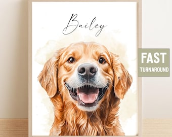 Custom Pet Portrait From Photo Custom Watercolor Custom Dog Portrait Pet Memorial Gift Custom Cat Portrait Custom Cat Painting Pet Loss
