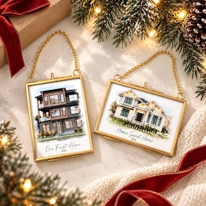 Personalized House Portrait Ornament – New Home Christmas Gift Keepsake, First Home Gift, Christmas Keepsake, Realtor Gift Ornament 2026