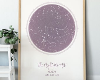 Custom Star Map. Star Map Poster. Anniversary Gift. Wedding Gift. Customized Star Map. Personalized Star Map. Constellation Map. Night Sky