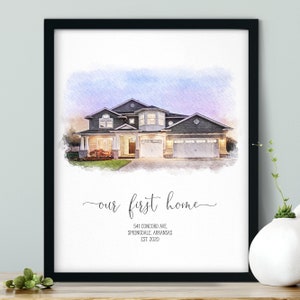 House Portrait, Personalized Gift, Home Gift, New Home Gift, Watercolor House Portrait, Christmas Gift, Personalized Christmas Gift, Custom Christmas Gift, Custom Gift, Realtor Closing Gift, Housewarming Gift