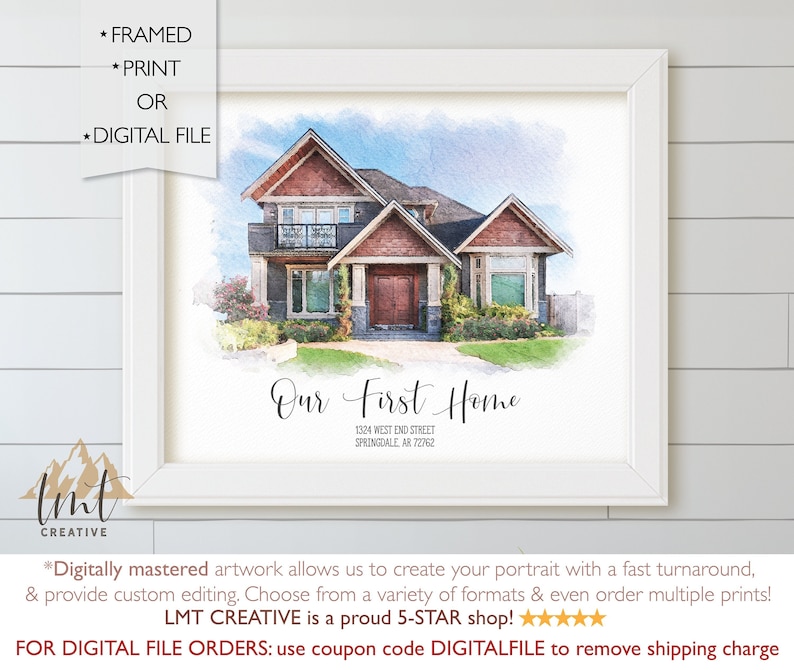 Custom House Portrait Personalized Gift New Home Gift Home