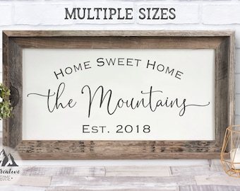Home Sweet Home Sign, Personalized Wood Sign, Farmhouse Sign, Housewarming Gift, Wedding Gift, 5th Anniversary Gift, Established Sign Family