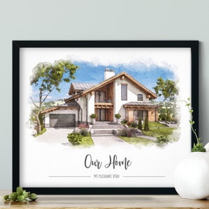 House Portrait, Personalized Gift, Home Gift, New Home Gift, Watercolor House Portrait, Christmas Gift, Personalized Christmas Gift, Custom Christmas Gift, Custom Gift, Realtor Closing Gift, Housewarming Gift