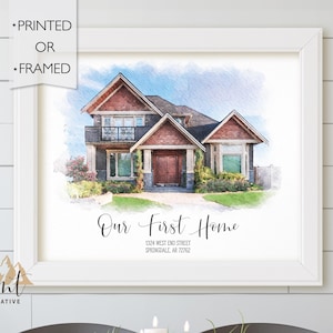Custom House Portrait, Gift for Home, Personalized Gift, Home Gift, Housewarming Gift, Realtor Closing Gift, Watercolor House Portrait