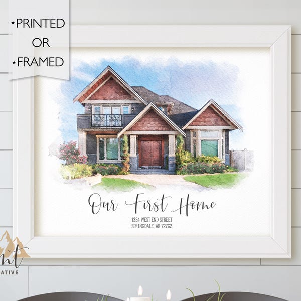 Custom House Portrait, Gift for Home, Personalized Gift, Home Gift, Housewarming Gift, Realtor Closing Gift, Watercolor House Portrait