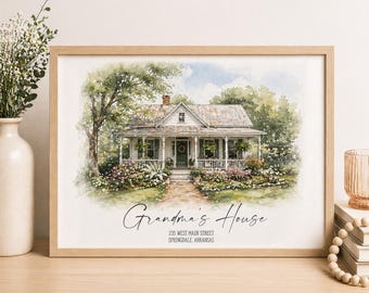 Grandma’s House Portrait, Personalized Gift for Grandma, Meaningful Mother’s Day Gift, Gift for Grandma Mother’s Day, Family Home Artwork