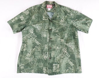 Vintage RJC Hawaiian Shirt Men's XL 100% Cotton Button Down Made in Hawaii USA 80s 90s